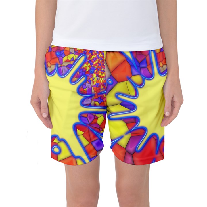 Embroidery Dab Color Spray Women s Basketball Shorts