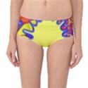 Embroidery Dab Color Spray Mid-Waist Bikini Bottoms View1