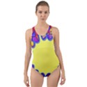 Embroidery Dab Color Spray Cut-Out Back One Piece Swimsuit View1