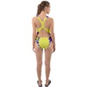 Embroidery Dab Color Spray Cut-Out Back One Piece Swimsuit View2