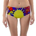 Embroidery Dab Color Spray Reversible Mid-Waist Bikini Bottoms View1