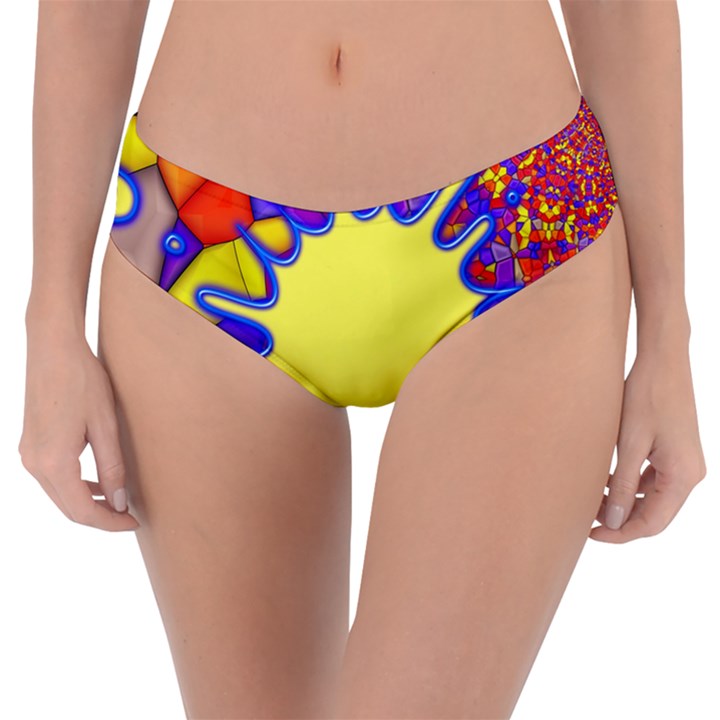 Embroidery Dab Color Spray Reversible Classic Bikini Bottoms