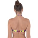 Embroidery Dab Color Spray Halter Bandeau Bikini Top View2