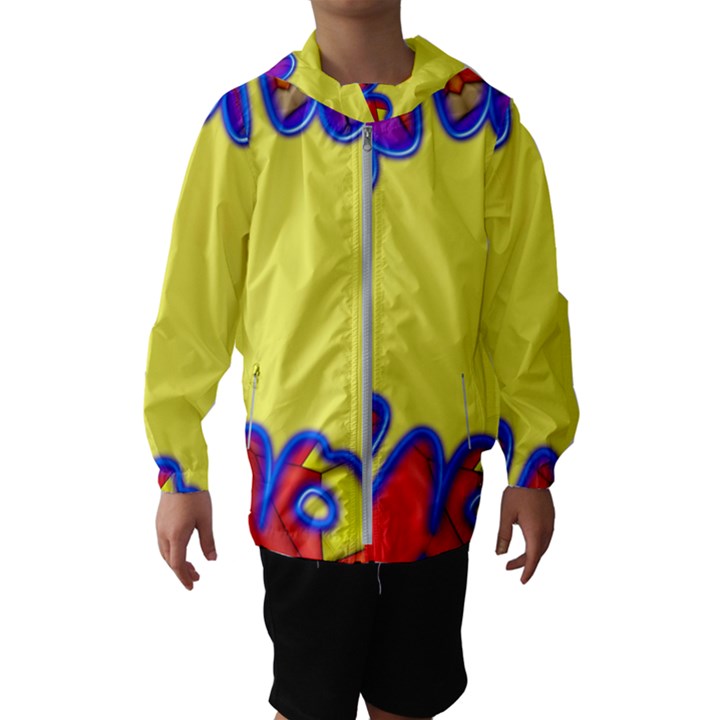 Embroidery Dab Color Spray Hooded Windbreaker (Kids)