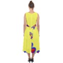 Embroidery Dab Color Spray Midi Tie-Back Chiffon Dress View2