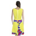 Embroidery Dab Color Spray Sleeveless Waist Tie Chiffon Dress View2