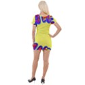 Embroidery Dab Color Spray Short Sleeve Asymmetric Mini Dress View2