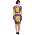 Embroidery Dab Color Spray Long Sleeve Crop Top & Bodycon Skirt Set View2