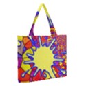 Embroidery Dab Color Spray Zipper Medium Tote Bag View2