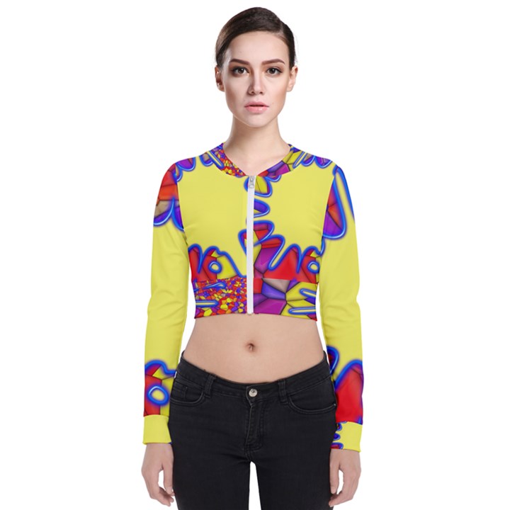 Embroidery Dab Color Spray Bomber Jacket