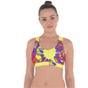 Embroidery Dab Color Spray Cross String Back Sports Bra View1