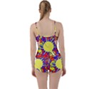 Embroidery Dab Color Spray Boyleg Tankini Set  View2