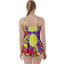 Embroidery Dab Color Spray Babydoll Tankini Set View2