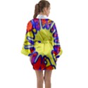 Embroidery Dab Color Spray Long Sleeve Kimono Robe View2