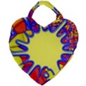 Embroidery Dab Color Spray Giant Heart Shaped Tote View1