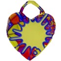 Embroidery Dab Color Spray Giant Heart Shaped Tote View2