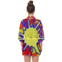 Embroidery Dab Color Spray Half Sleeve Chiffon Kimono View2