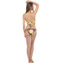 Embroidery Dab Color Spray Cross Front Halter Bikini Set View2