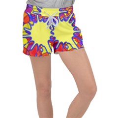 Embroidery Dab Color Spray Women s Velour Lounge Shorts by Nexatart