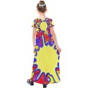 Embroidery Dab Color Spray Kids  Short Sleeve Maxi Dress View2