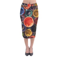 Color Box Colorful Art Artwork Velvet Midi Pencil Skirt by Nexatart