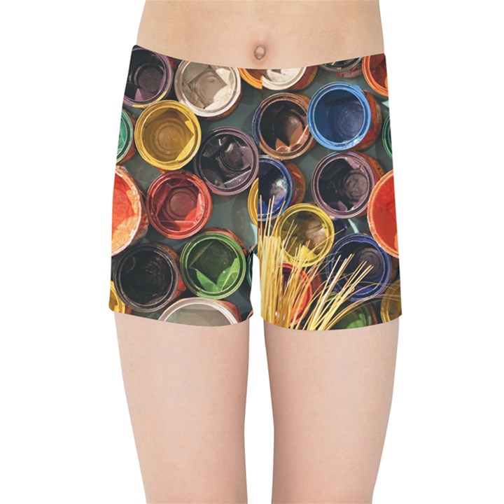 Color Box Colorful Art Artwork Kids Sports Shorts