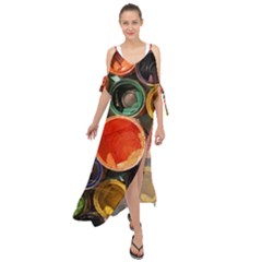 Color Box Colorful Art Artwork Maxi Chiffon Cover Up Dress