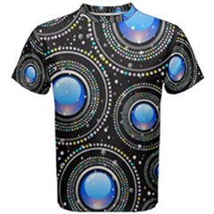 Background Abstract Glossy Blue Men s Cotton Tee by Nexatart