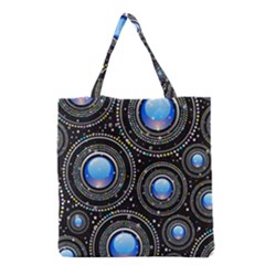 Background Abstract Glossy Blue Grocery Tote Bag by Nexatart