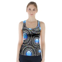 Background Abstract Glossy Blue Racer Back Sports Top by Nexatart