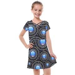 Background Abstract Glossy Blue Kids  Cross Web Dress