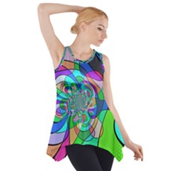 Retro Wave Background Pattern Side Drop Tank Tunic by Nexatart