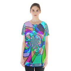 Retro Wave Background Pattern Skirt Hem Sports Top by Nexatart