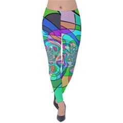 Retro Wave Background Pattern Velvet Leggings