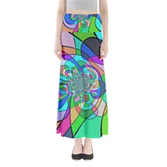 Retro Wave Background Pattern Full Length Maxi Skirt by Nexatart