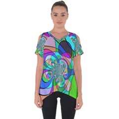 Retro Wave Background Pattern Cut Out Side Drop Tee by Nexatart