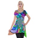 Retro Wave Background Pattern Short Sleeve Side Drop Tunic View1