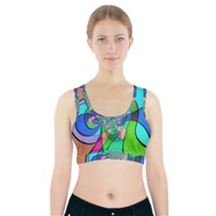 Retro Wave Background Pattern Sports Bra With Pocket by Nexatart