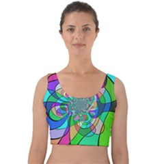 Retro Wave Background Pattern Velvet Crop Top