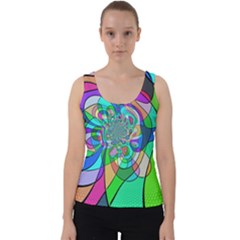 Retro Wave Background Pattern Velvet Tank Top