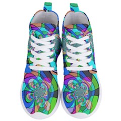 Retro Wave Background Pattern Women s Lightweight High Top Sneakers