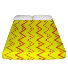 Yellow Background Abstract Fitted Sheet (queen Size) by Nexatart