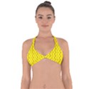 Yellow Background Abstract Halter Neck Bikini Top View1