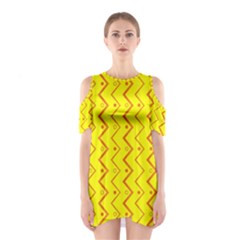 Yellow Background Abstract Shoulder Cutout One Piece by Nexatart