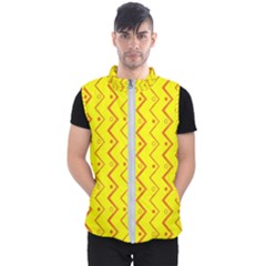 Yellow Background Abstract Men s Puffer Vest by Nexatart