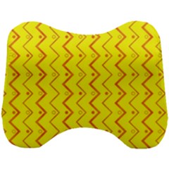 Yellow Background Abstract Head Support Cushion by Nexatart