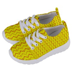 Yellow Background Abstract Kids  Lightweight Sports Shoes