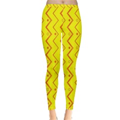 Yellow Background Abstract Inside Out Leggings