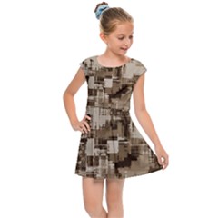 Color Abstract Background Textures Kids Cap Sleeve Dress