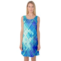 Abstract Squares Arrangement Sleeveless Satin Nightdress by Nexatart